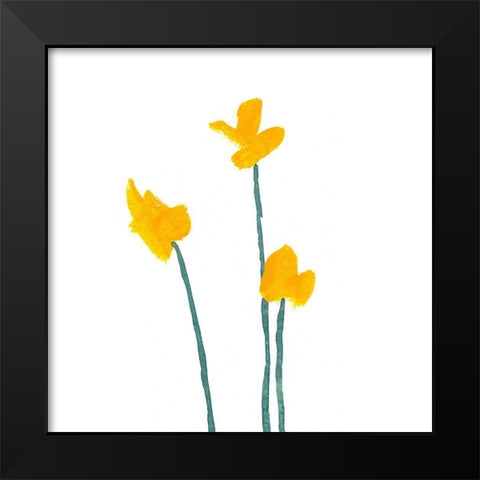 Simple Buttercups II Black Modern Wood Framed Art Print by Green, Jacob