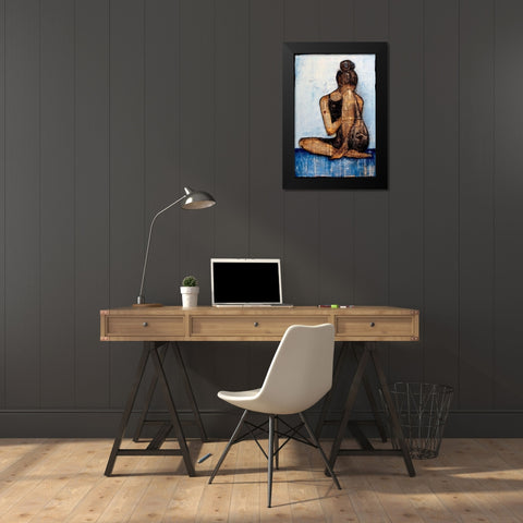 Dont Break My Heart Black Modern Wood Framed Art Print by Ashley, Erin