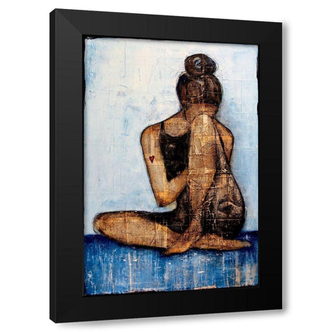 Dont Break My Heart Black Modern Wood Framed Art Print by Ashley, Erin