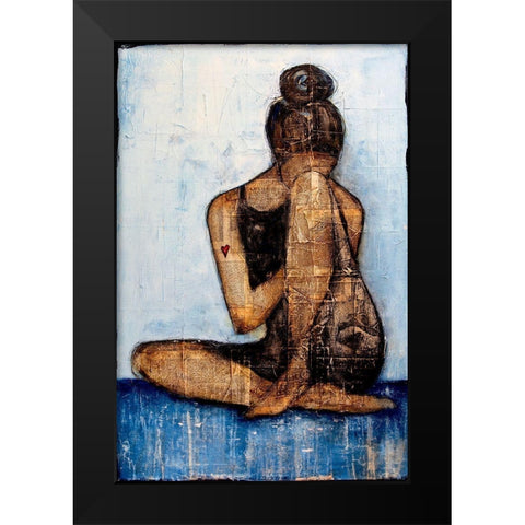 Dont Break My Heart Black Modern Wood Framed Art Print by Ashley, Erin