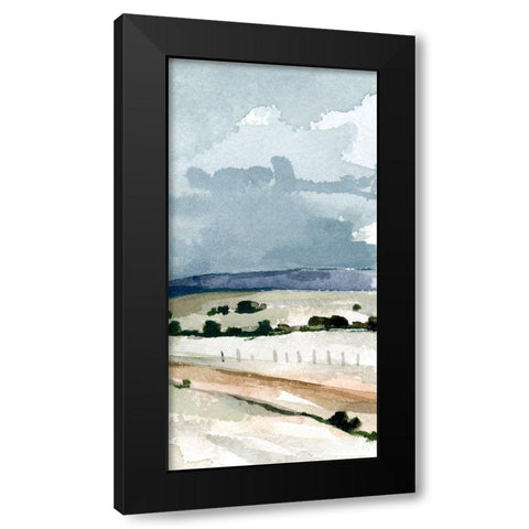Pale Blue Autumn I Black Modern Wood Framed Art Print with Double Matting by Caroline, Emma