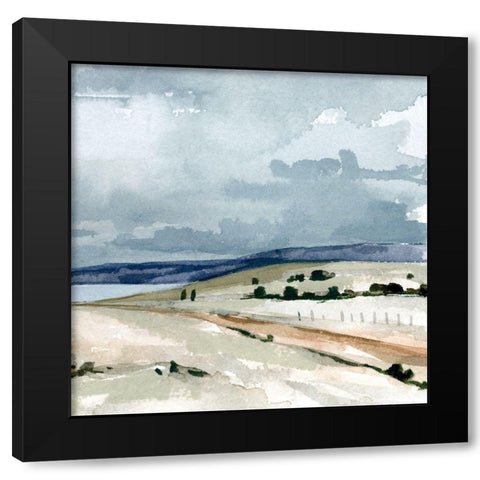 Pale Blue Autumn III Black Modern Wood Framed Art Print by Caroline, Emma