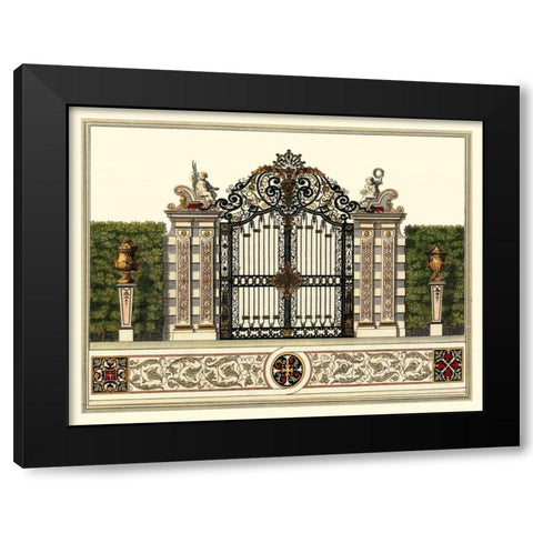 The Grand Garden Gate II Black Modern Wood Framed Art Print by Kleiner, O.