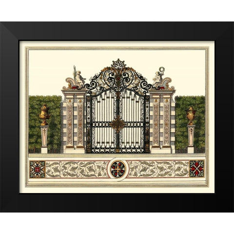 The Grand Garden Gate II Black Modern Wood Framed Art Print by Kleiner, O.