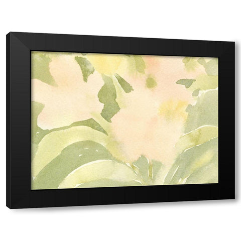 Verdant Floral Abstract II Black Modern Wood Framed Art Print with Double Matting by Caroline, Emma
