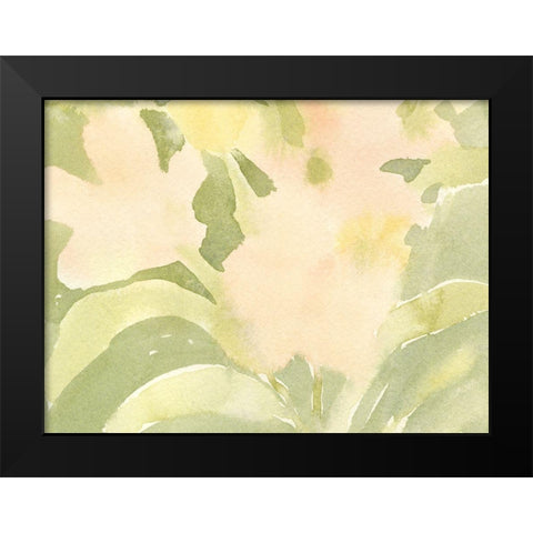 Verdant Floral Abstract II Black Modern Wood Framed Art Print by Caroline, Emma