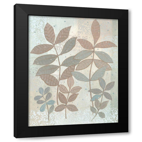 Leaf Cluster II Black Modern Wood Framed Art Print with Double Matting by OToole, Tim