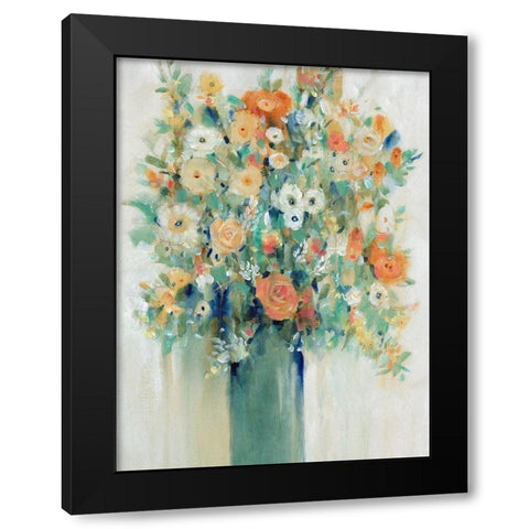 Vase of Spring Flowers I Black Modern Wood Framed Art Print with Double Matting by OToole, Tim