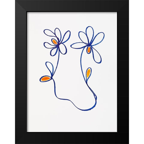 Wobbly Blooms IV Black Modern Wood Framed Art Print by Gianni, Katie
