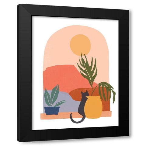 Paper Scene I Black Modern Wood Framed Art Print by Vess, June Erica