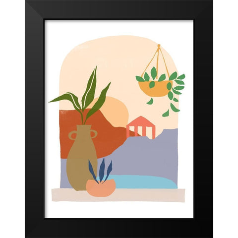 Paper Scene II Black Modern Wood Framed Art Print by Vess, June Erica