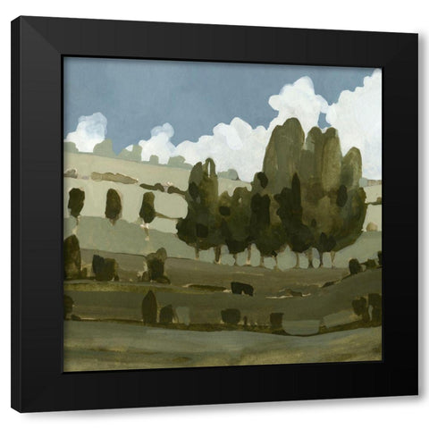 Rolling Green I Black Modern Wood Framed Art Print with Double Matting by Caroline, Emma