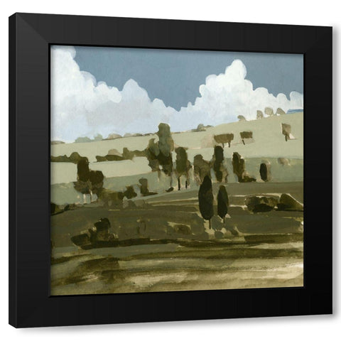 Rolling Green II Black Modern Wood Framed Art Print by Caroline, Emma