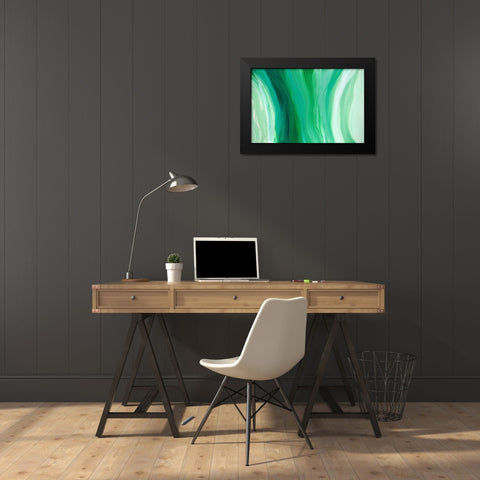 Velveteen Swirl Black Modern Wood Framed Art Print by Guererra, Teodora