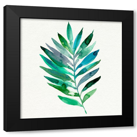 Watercolor Palm Impression III Black Modern Wood Framed Art Print with Double Matting by Warren, Annie