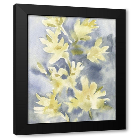 Forsythia Blooms I Black Modern Wood Framed Art Print by Caroline, Emma