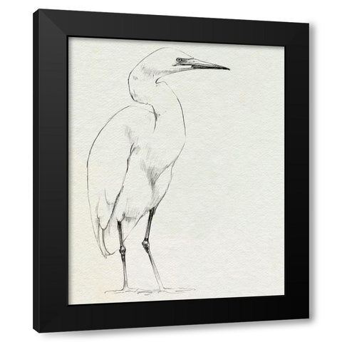 Erect Egret I Black Modern Wood Framed Art Print by Caroline, Emma