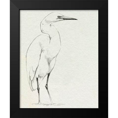 Erect Egret I Black Modern Wood Framed Art Print by Caroline, Emma