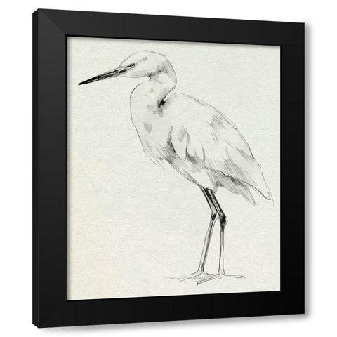 Erect Egret II Black Modern Wood Framed Art Print by Caroline, Emma