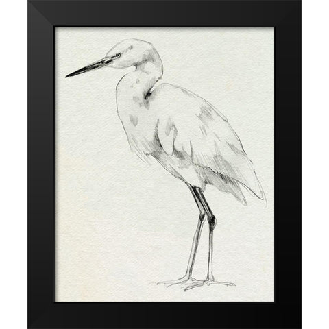Erect Egret II Black Modern Wood Framed Art Print by Caroline, Emma