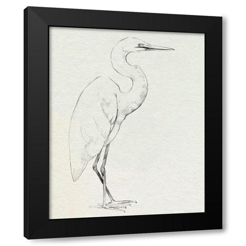 Erect Egret III Black Modern Wood Framed Art Print by Caroline, Emma