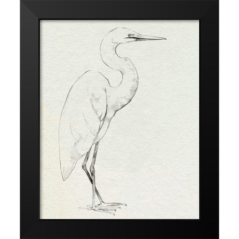 Erect Egret III Black Modern Wood Framed Art Print by Caroline, Emma
