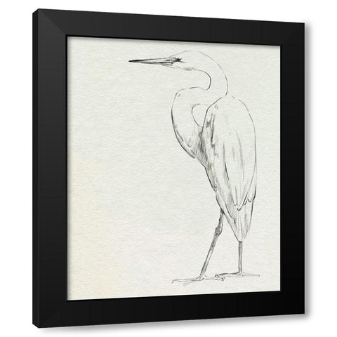 Erect Egret IV Black Modern Wood Framed Art Print with Double Matting by Caroline, Emma