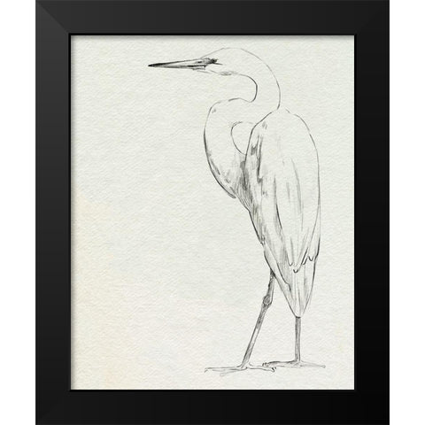 Erect Egret IV Black Modern Wood Framed Art Print by Caroline, Emma