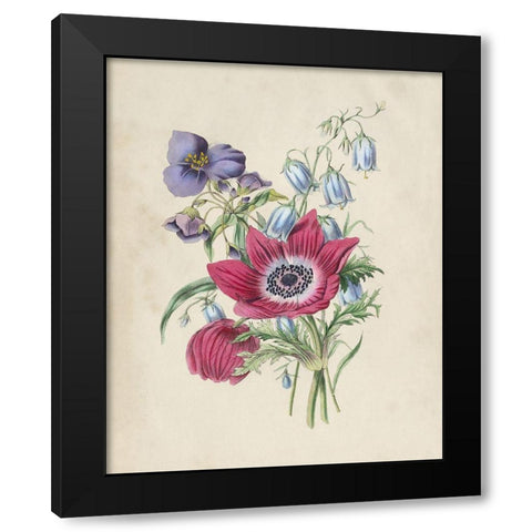 Antique Garden Bouquet I Black Modern Wood Framed Art Print by Vision Studio