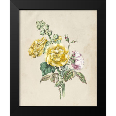 Antique Garden Bouquet II Black Modern Wood Framed Art Print by Vision Studio