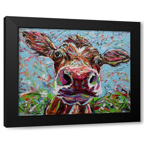 Cow From Another Planet II Black Modern Wood Framed Art Print with Double Matting by Vitaletti, Carolee