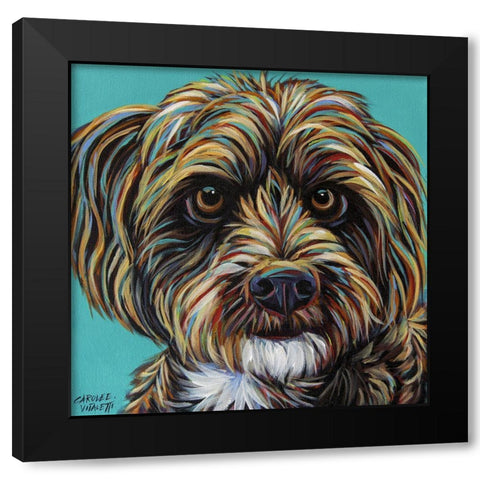 Blue Doodle Brother I Black Modern Wood Framed Art Print with Double Matting by Vitaletti, Carolee