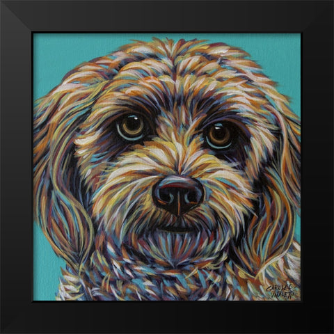 Blue Doodle Brother II Black Modern Wood Framed Art Print by Vitaletti, Carolee