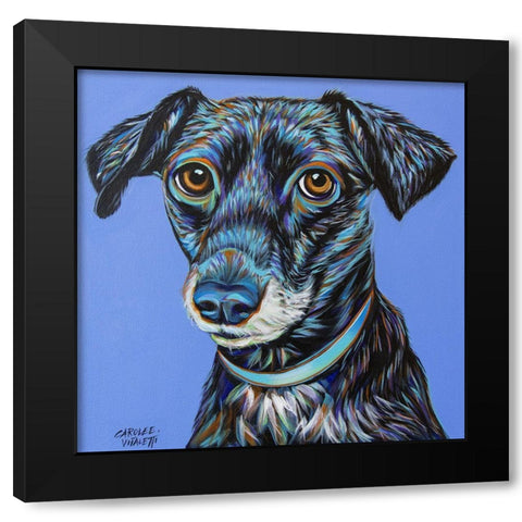 Blue Black Hound Black Modern Wood Framed Art Print by Vitaletti, Carolee