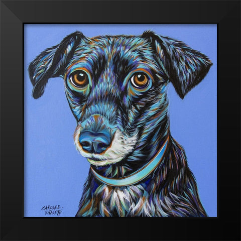 Blue Black Hound Black Modern Wood Framed Art Print by Vitaletti, Carolee