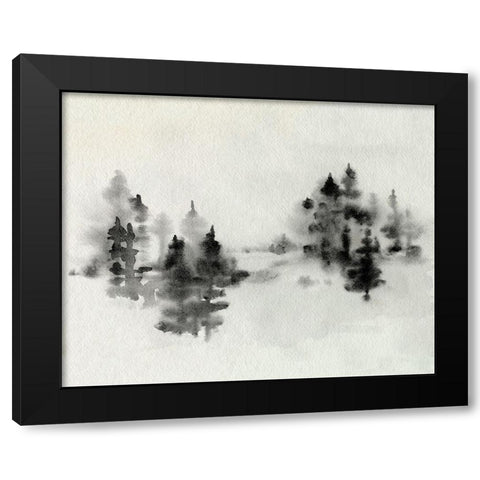Inked Pine Forest I Black Modern Wood Framed Art Print with Double Matting by Caroline, Emma