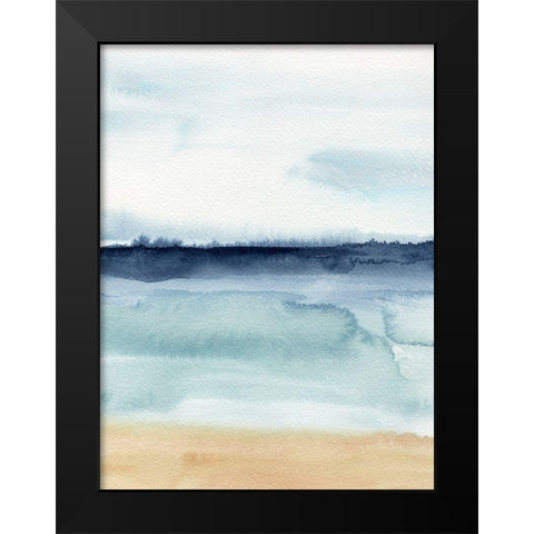 Watercolor Ocean Horizon I Black Modern Wood Framed Art Print by Warren, Annie