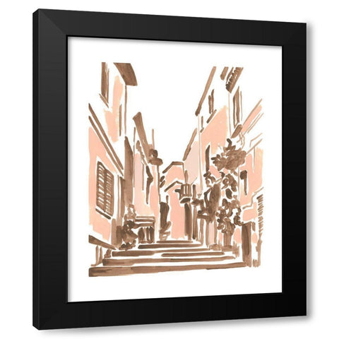 Blush Architecture Study I Black Modern Wood Framed Art Print by Vess, June Erica