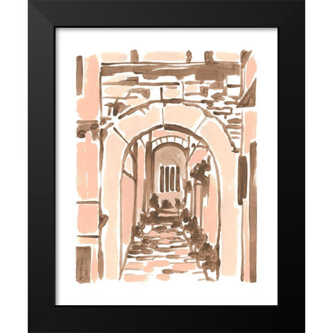 Blush Architecture Study III Black Modern Wood Framed Art Print by Vess, June Erica