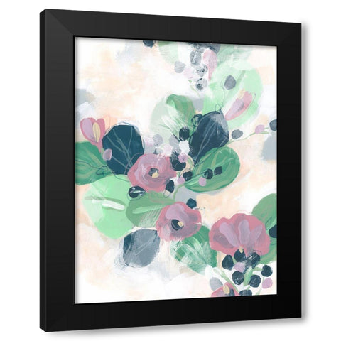 Tropical Branch Fresco I Black Modern Wood Framed Art Print with Double Matting by Vess, June Erica