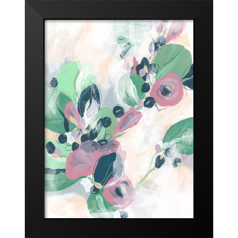 Tropical Branch Fresco II Black Modern Wood Framed Art Print by Vess, June Erica