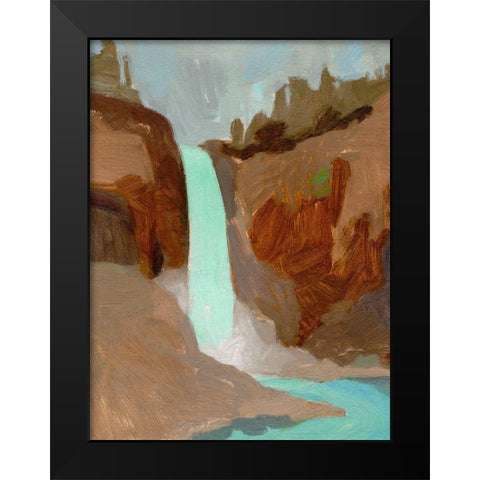 Turquoise Falls I Black Modern Wood Framed Art Print by Green, Jacob