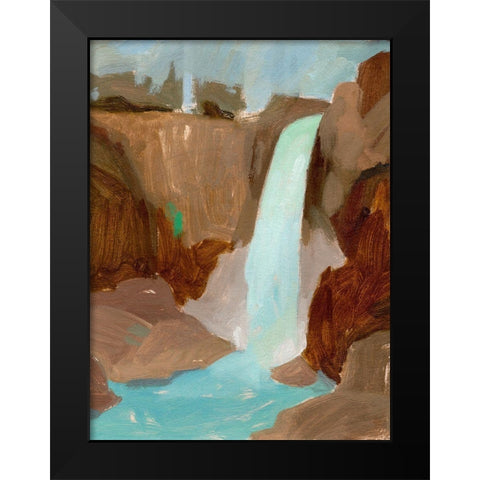 Turquoise Falls II Black Modern Wood Framed Art Print by Green, Jacob