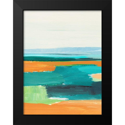 Aqua and Orange I Black Modern Wood Framed Art Print by Warren, Annie
