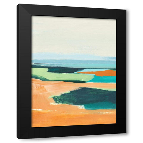 Aqua and Orange II Black Modern Wood Framed Art Print by Warren, Annie