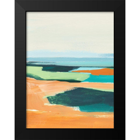 Aqua and Orange II Black Modern Wood Framed Art Print by Warren, Annie