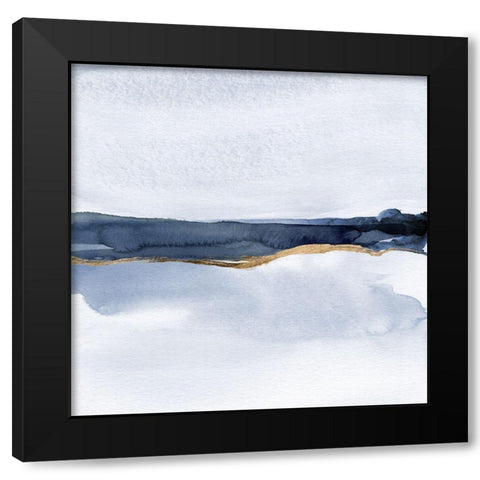 Bluish Haze II Black Modern Wood Framed Art Print with Double Matting by Green, Jacob
