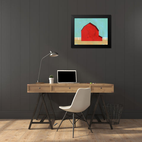 Big Red One I Black Modern Wood Framed Art Print by Green, Jacob