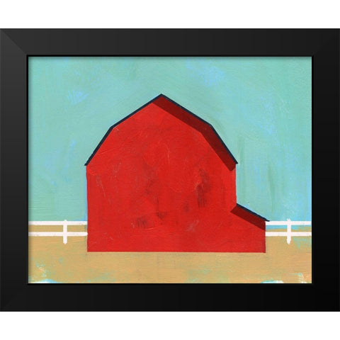 Big Red One I Black Modern Wood Framed Art Print by Green, Jacob