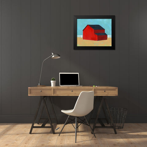 Big Red One II Black Modern Wood Framed Art Print by Green, Jacob